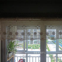 Foreign trade inventory Hand crochet crochet hollow woven half curtain vintage beige pastoral style bedside scarf curtain