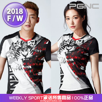 2018 autumn and winter new PGNC badminton suit PEGGY men and women wear cool quick-drying air-permeable short-sleeved T-shirt 7