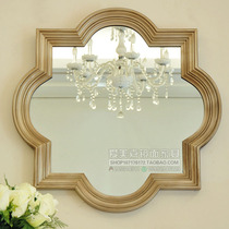 European bathroom mirror decorative frame toilet square dressing mirror living room porch toilet wall hanging basin mirror