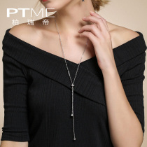 Sterling silver sweater chain necklace womens wild simple autumn and winter high-end long accessories high-end atmosphere 2020 new