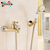 Simple shower set rose gold European style shower golden shower shower shower faucet antique