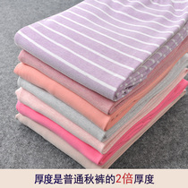 Large size thickened velvet womens single pants warm pants comfortable breathable pure cotton womens warm single autumn pants cotton pants