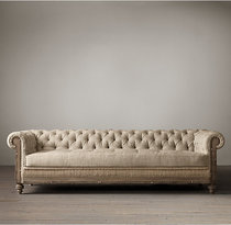 French country foreign trade original single retro full Oak fabric sofa American nuclear living room sofa combination