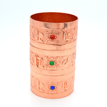 Hand rotary warp wheel barrel seat Alloy bright copper color three for a set