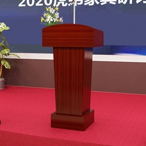 Black minimalist podium reception desk reception desk speech desk wooden Information Desk