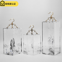 Modern new Chinese style creative acrylic three-piece set ornaments Model room soft assembly decoration Living room study decoration