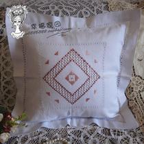 * foreign trade export British cotton linen handmade hollow embroidered back cushion cover with pillow cover collection