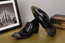New iron-tip scalp shoes Japanese style young trendy single shoe hairstyle man real leather shoes