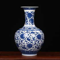 Jingdezhen ceramic antique blue and white porcelain vase modern living room home decoration craft fashion ornaments