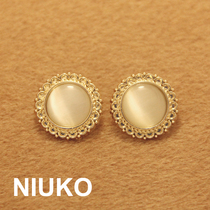 NIUKO translucent female button buttons High-end button clothing design accessories buttons Gold metal buckle