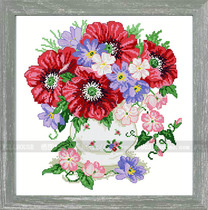 DMC self-made cross-stitch kit Amusa vase hipster flowers and flowers still life decorative painting