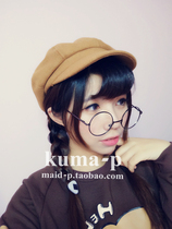 (Small P の hat) retro literary college style super cute solid color newsboy hat (5 colors into) spot