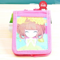 Student card case with lanyard multifunctional childrens zipper neck card bag cartoon fabric bus ride double zipper