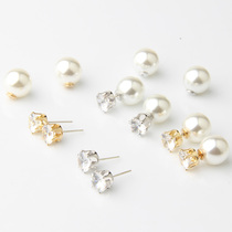 Silver needle silver ear pin fashion ear nail 925 silver needle anti-allergy Japan-ROK version ear ornaments Korean temperament earrings