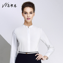 Black Lane early Autumn womens small pointed collar long-sleeved white shirt Professional dress shirt Business white-collar base shirt