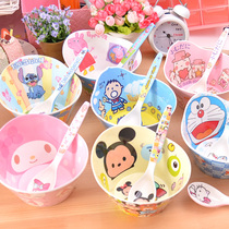 Cartoon children Bowl melamine imitation ceramic students anti-fall household soup bowl plastic bowl cute eating bowl