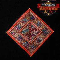 Tibetan red purple base silver sequins handmade embroidery a hundred flowers blossom Tibetan sofa cushion retro pillowcase