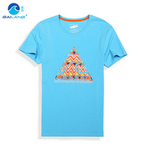 Lang Xia New Youth Mens short sleeve t-shirt round neck printed combed cotton stretch breathable comfortable base shirt