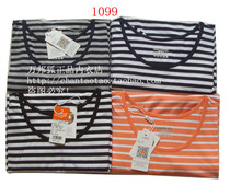 New Arrival Wanbang Fox Pure Cotton All-match Slimming Colorful Striped T-Shirt Womens Long Sleeves Slim Striped Bottom