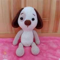 Mango Family Diy Pure Hand Crochet Hook Crochet Dog Puppies Eyewear Dog Dog Year Gift Woolen Doll Finished