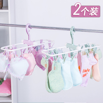 Foldable small multi-clip hanger 12 clips to dry socks underwear hanger Travel portable hanger 2
