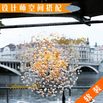 Electroplating hollow glass ball hanging decoration engineering soft fitting floating suspended in hanging piece bar clubhouse exhibition hall art hanging