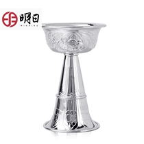 Tomorrow sterling silver butter lamp seat for Buddha lamp long light for Buddha lamp Bodhi lamp front lamp bowl candlestick