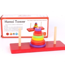 Hanoi Tower Classic Eight-story Hanoi Tower Adult Parent-Child Puzzle Wooden Math Teaching Toy Table Game