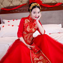 Xiuhe dress bride 2021 new Xiuhe Chinese wedding dress toast suit Xiuhe dress slim and thin embroidered wo dress
