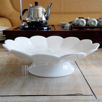 Jingdezhen tableware set Household bowls Ceramic Western-style pure white European-style high-legged fruit plate for Buddha worship promotion