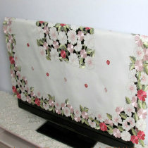 Flat panel TV cover LCD TV cover Hollow rose embroidered satin cover cloth 32 inches 42 inches 48 inches 70 inches 55 inches