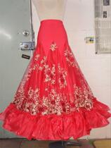  New modern dance dance skirt skirt Modern dance practice skirt National standard Ballroom dance big swing skirt Waltz long skirt