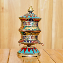 Nepal pure copper wire turquoise finger twist warp tube pure copper warp wheel height 13 5cm medium