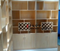 Wooden wine display cabinet solid wood liquor storage shelf display cabinet New Dobao Pavilion Island size can be customized