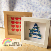 Born as summer flower photo frame Creative three-dimensional handmade paper decorative painting Photo wall Birthday gift Birthday cake