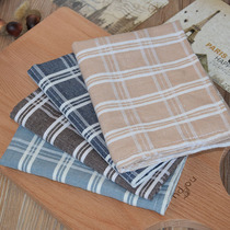 2 pieces  European-style literary simple cotton linen large checkered insulation placemat cloth cover fabric creative background tablecloth