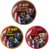 Embroidery F16 Weasel Team Velcro Fighting Falcon Team Chest Medal Soft Shell Epaulettes Military Fan Morale Medal Medal