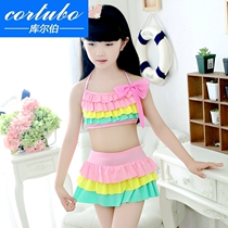 CORTUBO Korean girl swimsuit Swimwear bikini children swimsuit big child female treasure split pants