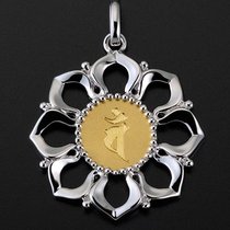 Sanskrit seed word pendant with great flash in the pan Sanskrit ornament in the pan Sanskrit hang Mikey pendant pure gold hanging pendant big day like come