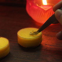 Stainless steel curved mouth tweezers for lamp Buddha lamp oil drift Wick clip oil lamp clip Buddhist supplies butter lamp Special