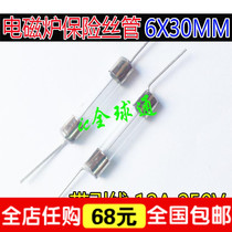 Fuse with lead wire induction cooker fuse 6 * 30mm quick break F12A glass tube (100 pack)