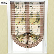Spring south roller curtain curtain Roman pole Fan-shaped curtain Landscape shading living room bedroom lifting partition Bamboo bag Songmao