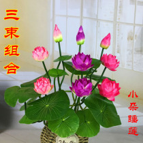 Simulation of lotus lily flowers for Buddha supplies Lotus Temple Buddha temple decoration Lotus artificial flower Buddha platform lotus flower