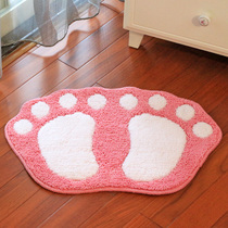 Solid color coral velvet sofa bedroom room floor mat baby custom cartoon toilet mat living room entrance hall