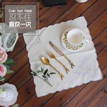 Throw Sale Promotion Foreign Trade Export Original single European style Idyli Tian Garden Fabric embroidered napkin Mat Cup Mat Cover Towels tea tray Gaib