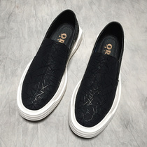 Lefu shoes mens thick soles summer a pedal lazy shoes trend inside the increase casual breathable Mens shoes British shoes men