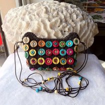 Natural coconut shell hand crossbody bag crafts wallet multicolored send children ethnic minority characteristics DIY gifts