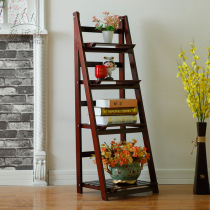 Senyuanda multi-layer wooden whole flower rack Living room balcony Indoor foldable ladder Solid wood windowsill shelf
