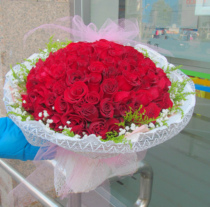 99 champagne roses Red rose powder Shanghai Tongcheng Flowers express bouquet Birthday Beijing Nanjing Hangzhou Suzhou