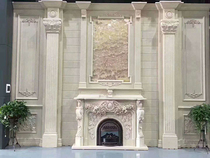 Factory direct TV background wall European living room full body marble artificial stone duplex Roman column customization